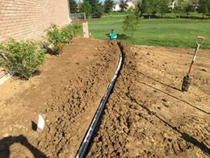 Trenching installed by Expert Irrigation & Outdoor Lighting staff