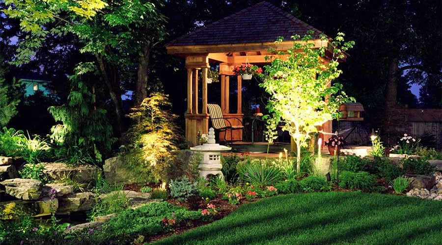 Expert irrigation team installed outdoor lighting system