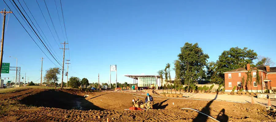 Expert Irrigation & Outdoor Lighting team working on a landscape