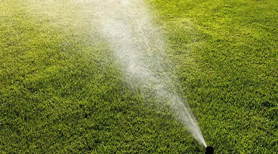 Watering lawn with the sprinkler system in Cincinnati